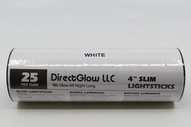 4 inch 10mm White Glow Sticks- 25 Per Package